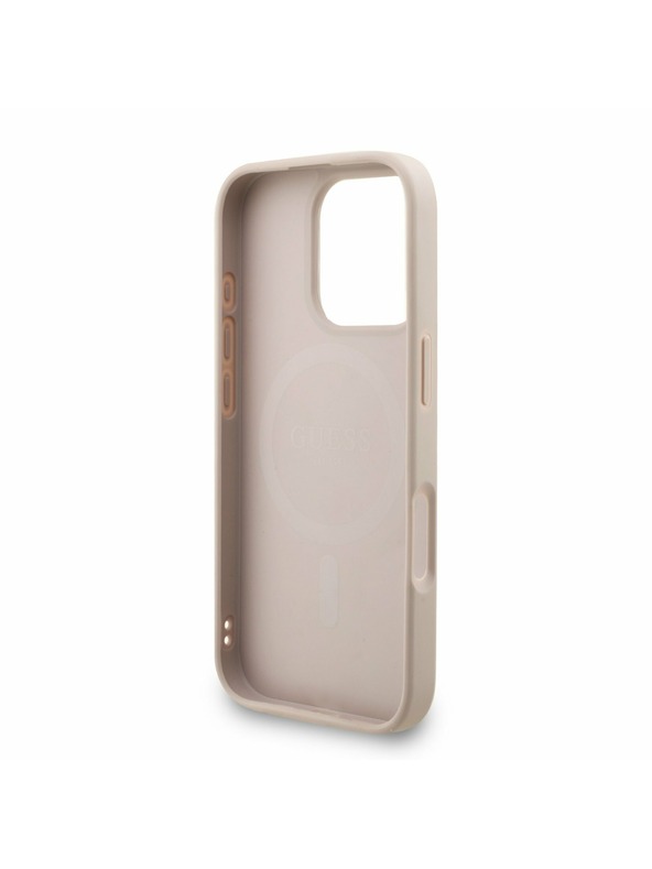 Guess Guess PU Leather 4G Colored Ring Strap MagSafe Zadní Kryt pro iPhone 16 Pro Max Pink