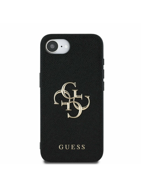 Guess Guess PU Grained 4G Metal Logo Zadní Kryt pro iPhone 16e Black