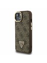 Guess Guess PU 4G Strass Triangle Logo Stand Camera Frame MagSafe Zadní Kryt pro iPhone 13 Brown