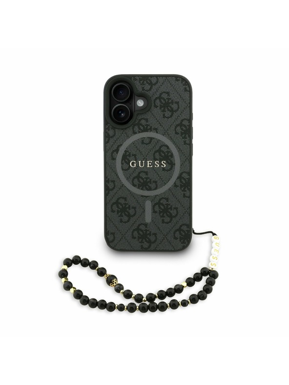 Guess Guess PU Leather 4G Colored Ring Strap MagSafe Zadní Kryt pro iPhone 16 Black