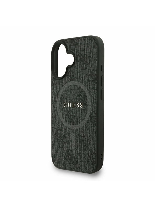 Guess Guess PU Leather 4G Colored Ring Strap MagSafe Zadní Kryt pro iPhone 16 Black