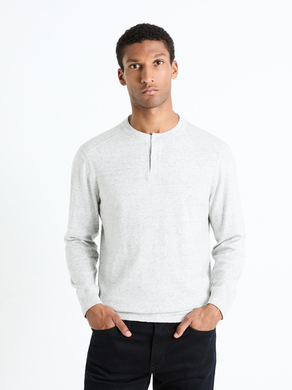 Celio Světle šedý pánský basic svetr Celio Fepax
