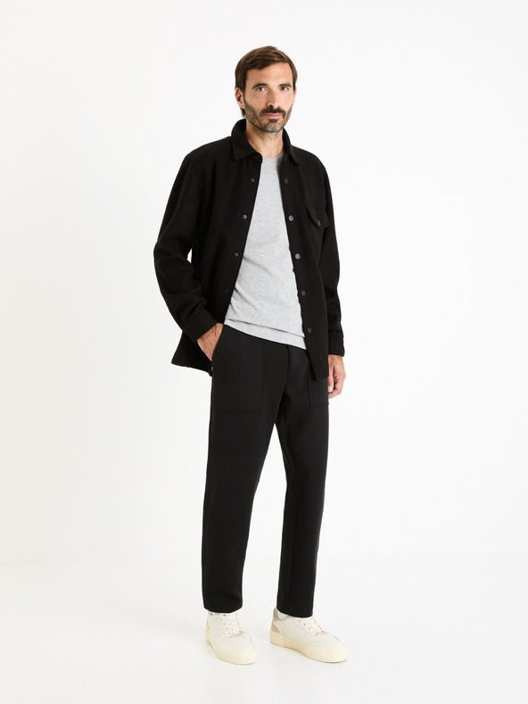 Celio Černá pánská svrchní košile Celio Faliau