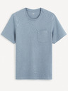 Celio Modré pánské basic tričko Celio Gepik