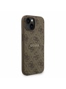 Guess Guess PU Leather 4G Colored Ring Strap MagSafe Zadní Kryt pro iPhone 15 Brown
