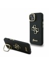 Guess Guess PU Grained 4G Logo Stand Camera Frame Zadní Kryt pro iPhone 13 Black