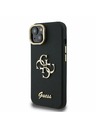 Guess Guess PU Grained 4G Logo Stand Camera Frame Zadní Kryt pro iPhone 13 Black