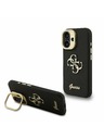 Guess Guess PU Grained 4G Logo Stand Camera Frame Zadní Kryt pro iPhone 16 Black