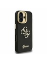 Guess Guess PU Grained 4G Logo Stand Camera Frame Zadní Kryt pro iPhone 16 Black