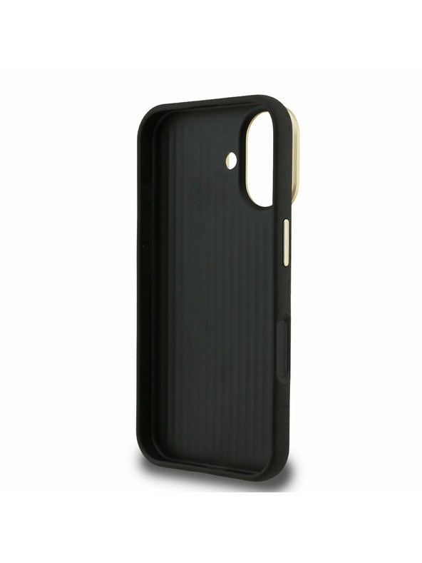 Guess Guess PU Grained 4G Logo Stand Camera Frame Zadní Kryt pro iPhone 16 Black