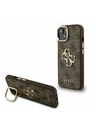 Guess Guess PU 4G Metal Logo Stand Camera Frame Zadní Kryt pro iPhone 13 Brown