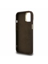 Guess Guess PU 4G Metal Logo Stand Camera Frame Zadní Kryt pro iPhone 13 Brown