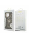Guess Guess PU 4G Metal Logo Stand Camera Frame Zadní Kryt pro iPhone 13 Brown