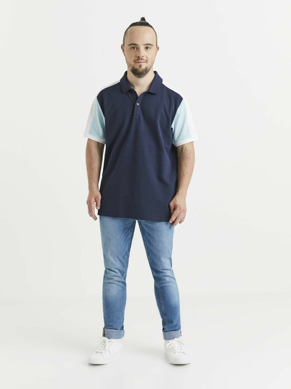 Celio Tmavě modré pánské polo tričko Celio