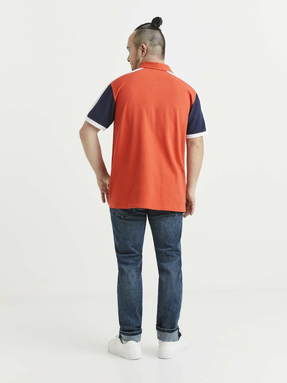 Celio Modro-oranžové pánské polo tričko Celio