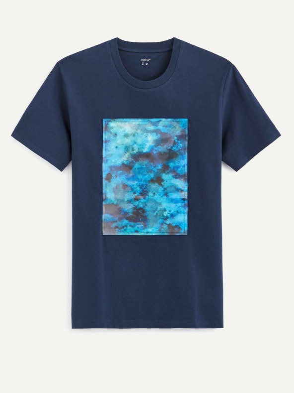 Celio Tmavě modré pánské tričko s potiskem Celio