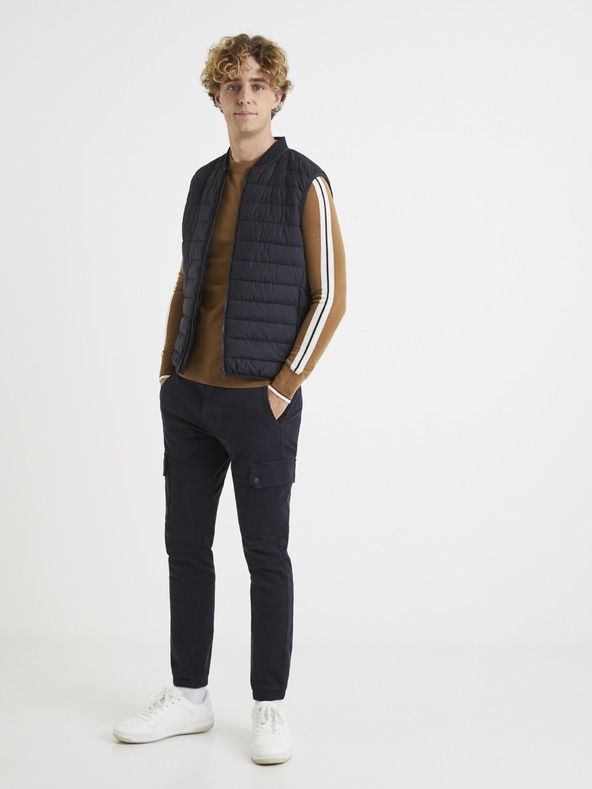 Celio Hnědý svetr s příměsí vlny Celio Veritas