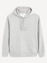 Celio Šedá pánská basic mikina s kapucí Celio
