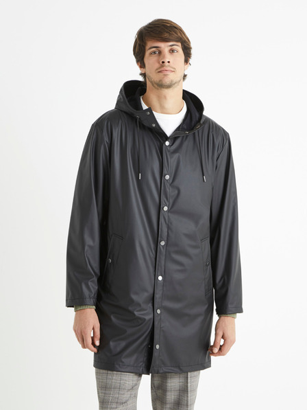 Celio Černá pánská parka s kapucí Celio
