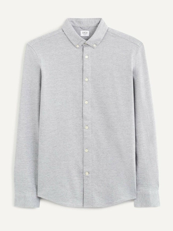 Celio Světle šedá pánská košile Celio Bapik