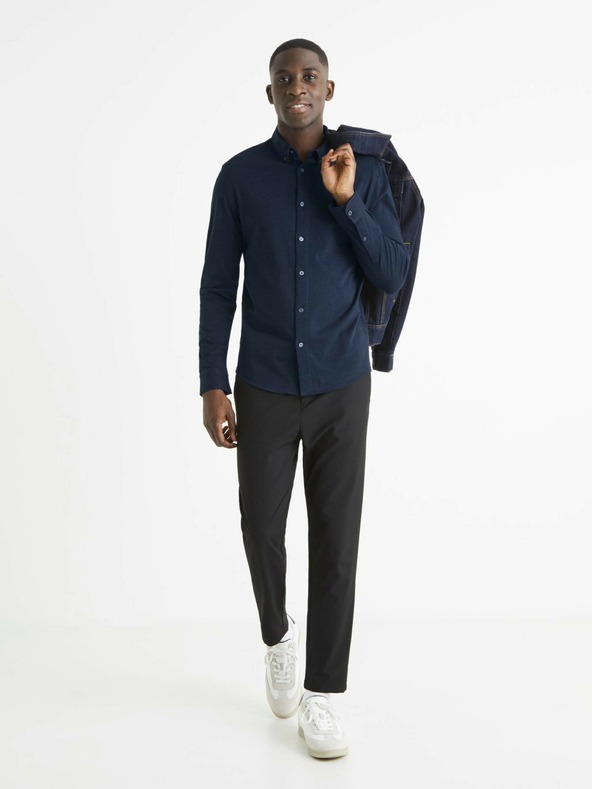 Celio Tmavě modrá pánská košile Celio Bapik