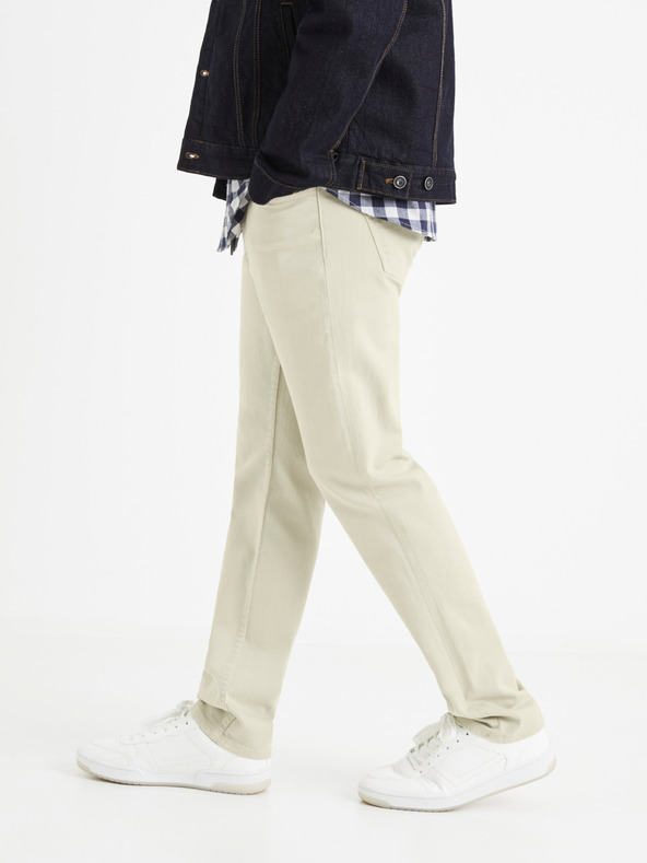 Celio Krémové pánské kalhoty Celio Vopry1