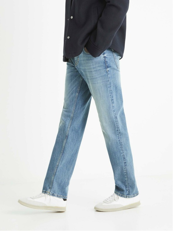 Celio Světle modré pánské straight fit džíny Celio C5