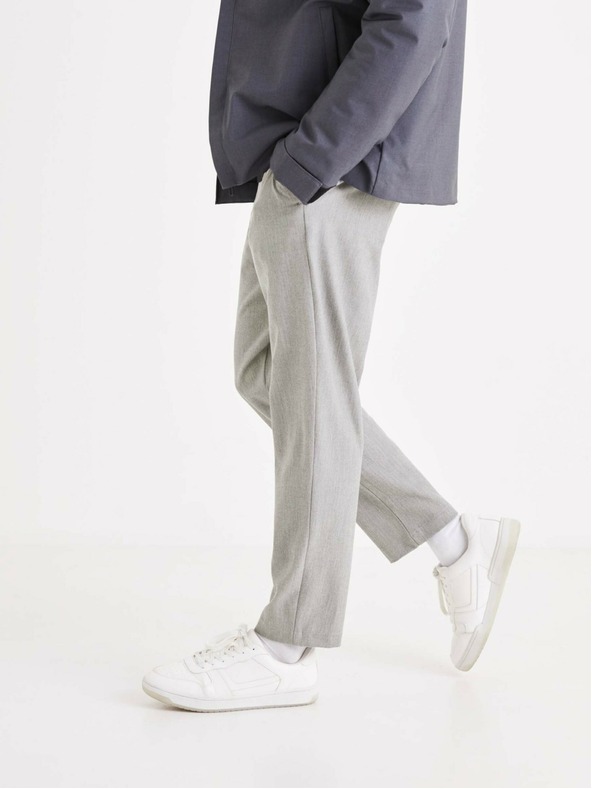Celio Šedé pánské kalhoty Celio 24H Avoclair