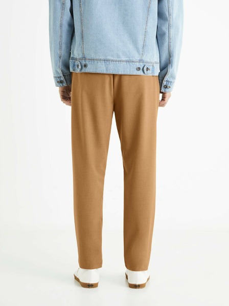 Celio Hnědé pánské kalhoty Celio 24H Bocal
