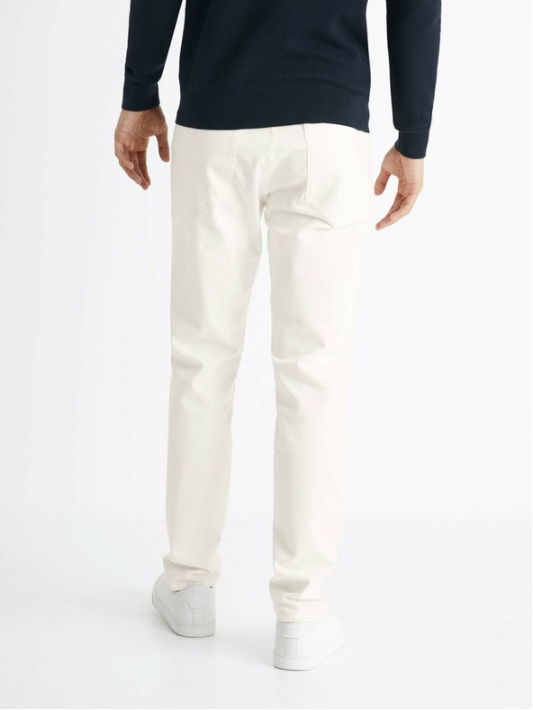 Celio Krémové pánské slim fit džíny Celio Coslim4