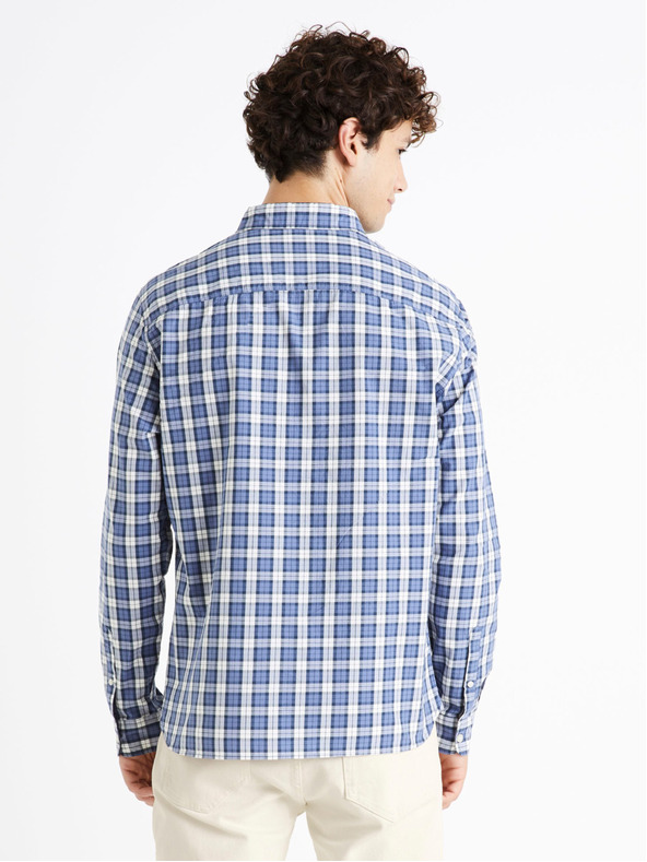 Celio Bílo-modrá pánská kostkovaná košile Celio Dawayne