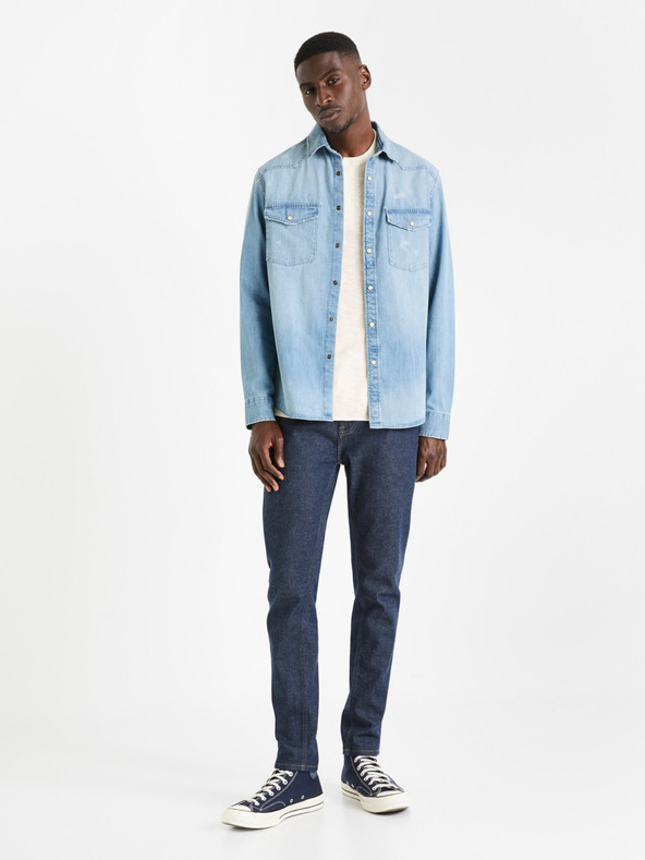 Celio Bílý pánský svetr Celio Decanoe