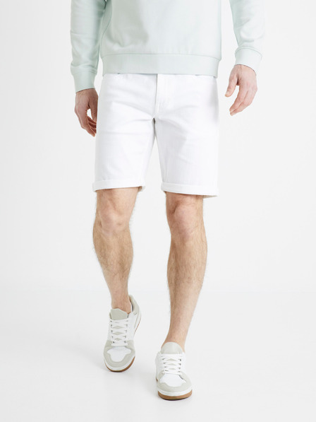 Celio Bílé pánské džínové kraťasy Celio Dofirstbm