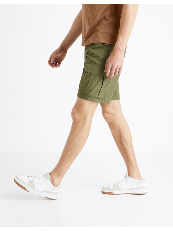 Celio Khaki pánské kraťasy Celio Fostopbm