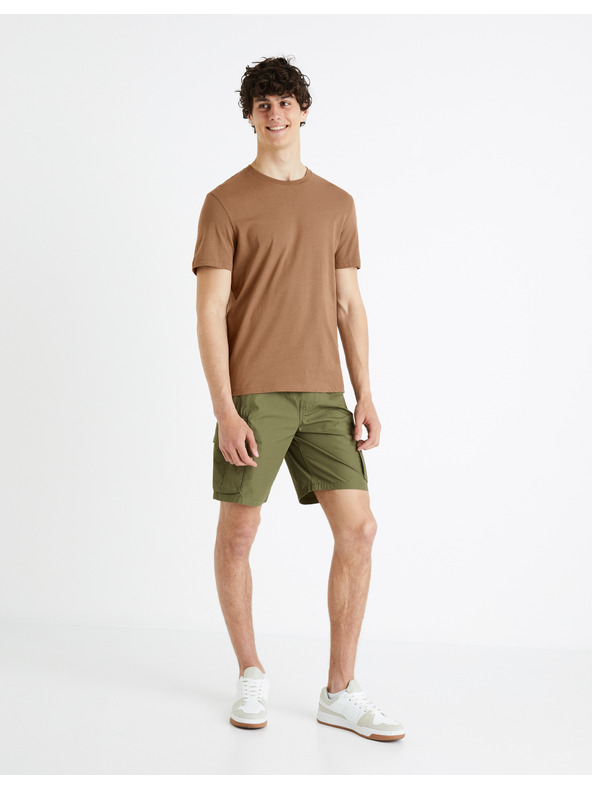 Celio Khaki pánské kraťasy Celio Fostopbm