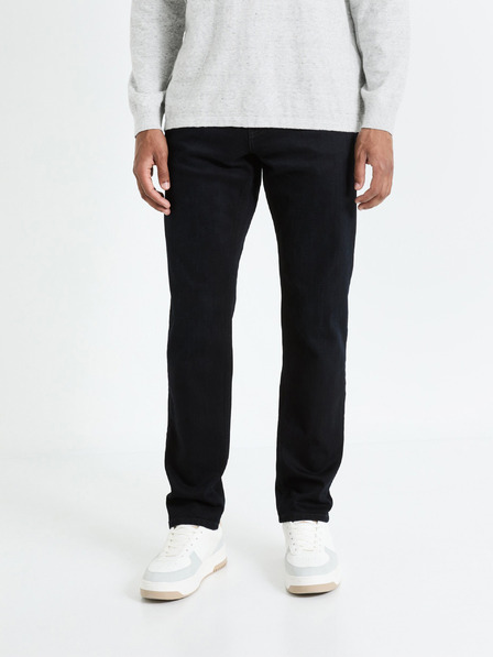 Celio Černé pánské straight fit džíny Celio Fobody15