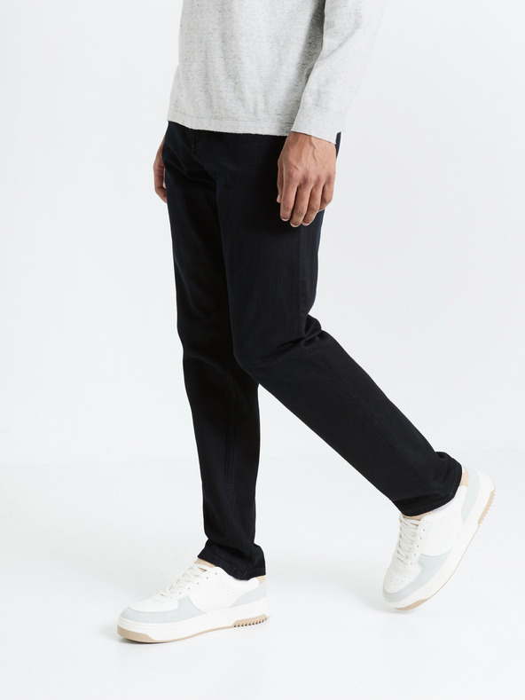 Celio Černé pánské straight fit džíny Celio Fobody15