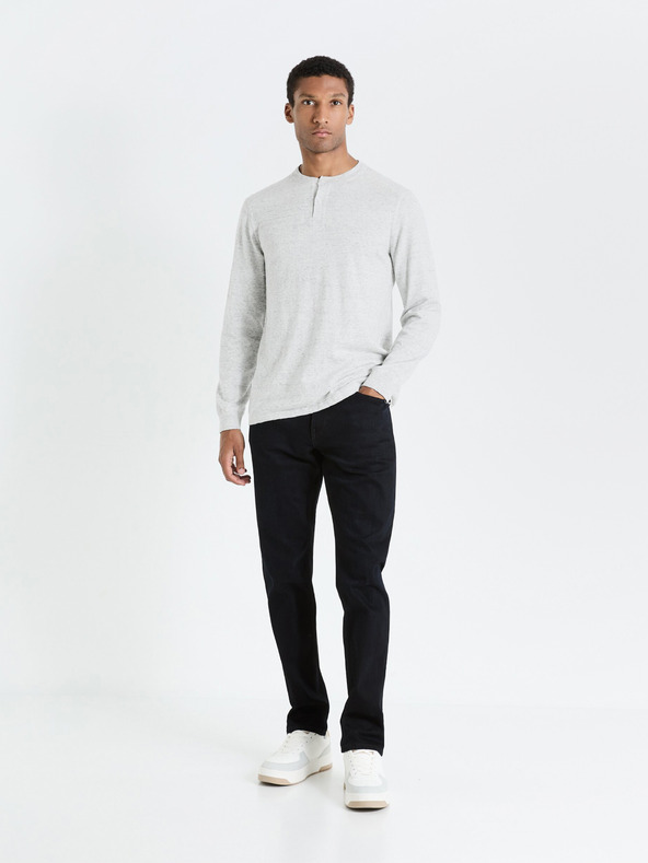 Celio Černé pánské straight fit džíny Celio Fobody15