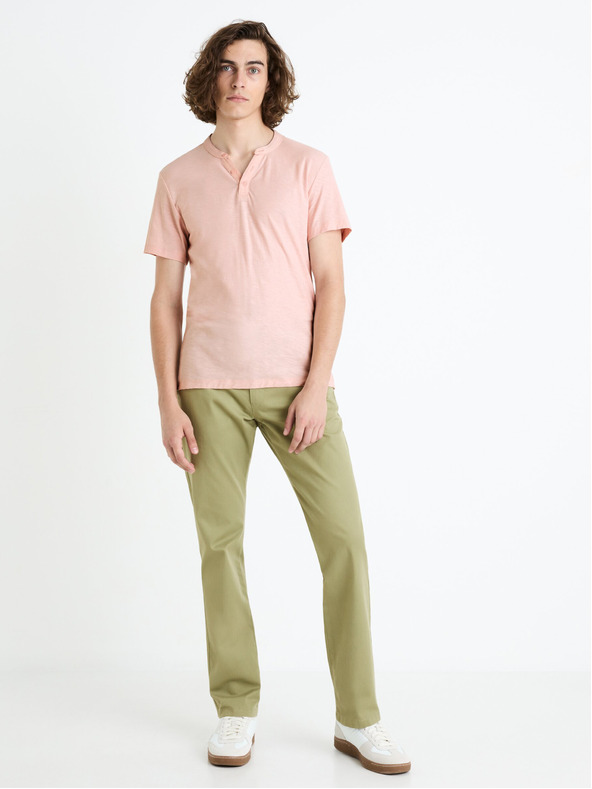 Celio Světle zelené pánské chino kalhoty Celio Tohenri