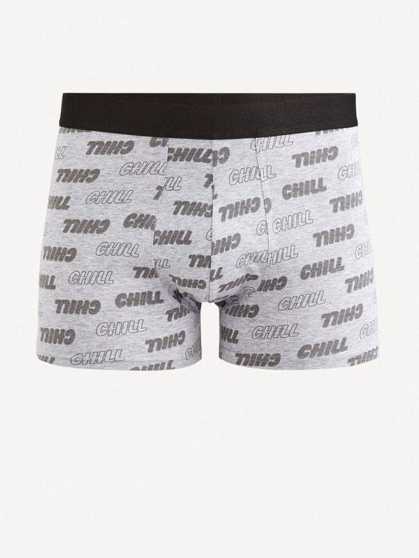 Celio Světle šedé pánské vzorované boxerky Celio Fichill