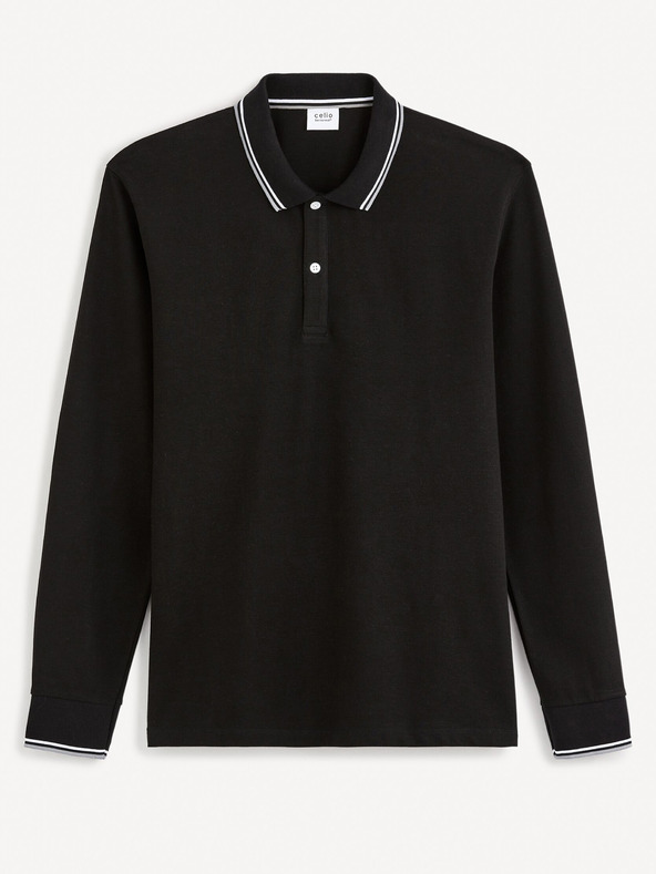 Celio Černé pánské basic polo tričko Celio Decolml