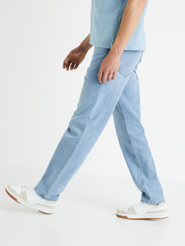 Celio Světle modré pánské straight fit džíny Celio Foloose