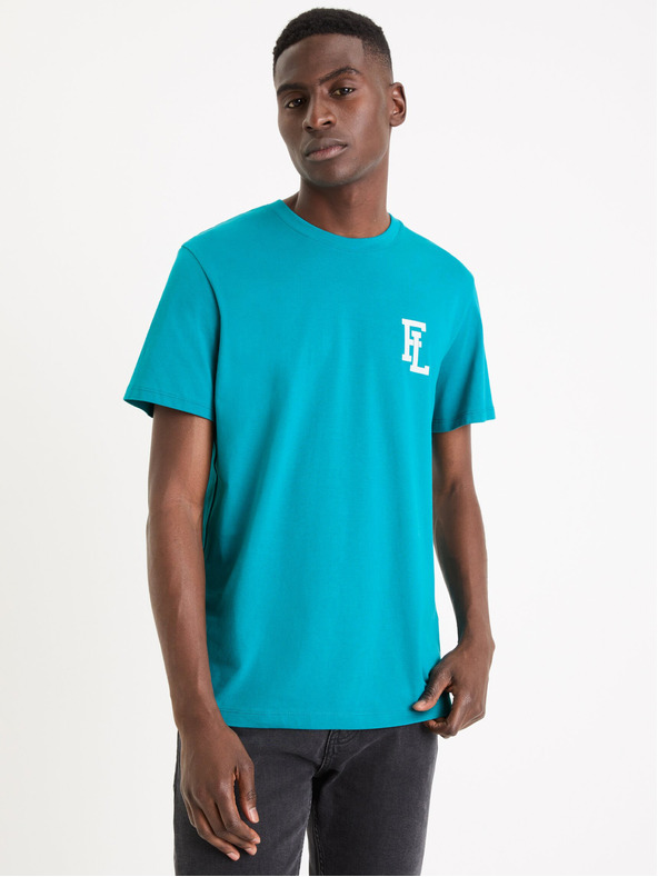 Celio Modré pánské tričko Celio Gexflov