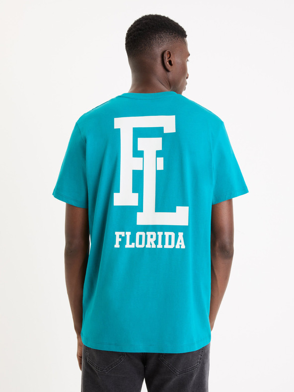 Celio Modré pánské tričko Celio Gexflov