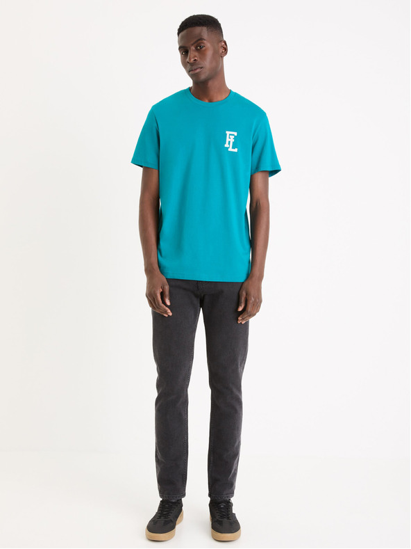 Celio Modré pánské tričko Celio Gexflov