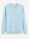 Celio Světle modrý pánský basic svetr Celio Decotonv