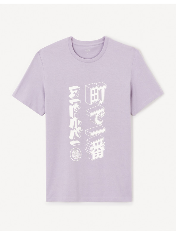Celio Světle fialové pánské tričko Celio Jepone