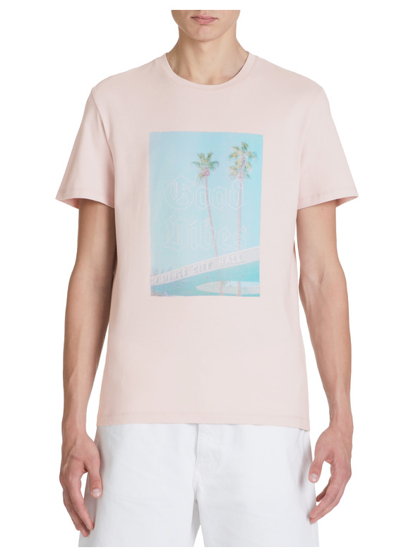 Celio Růžové pánské tričko Celio Jevibe