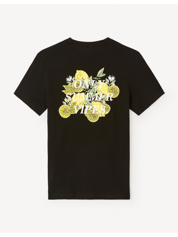 Celio Černé pánské tričko Celio Jelime