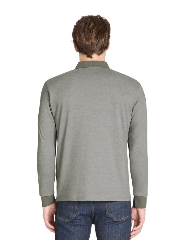 Celio Šedé pánské polo tričko s dlouhým rukávem Celio Janime